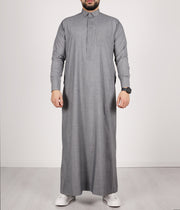 Qamis TR Soft Line by Q4him - Silver Grey