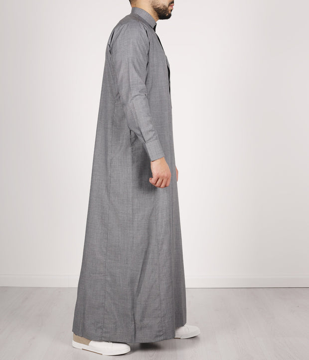 Qamis TR Soft Line by Q4him - Silver Grey