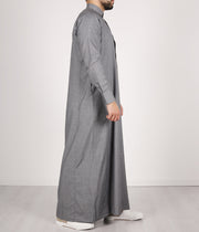 Qamis TR Soft Line by Q4him - Silver Grey