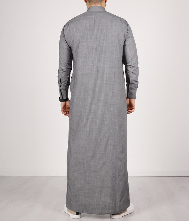 Qamis TR Soft Line by Q4him - Silver Grey