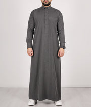 Qamis TR Soft Line by Q4him - Malay Grey