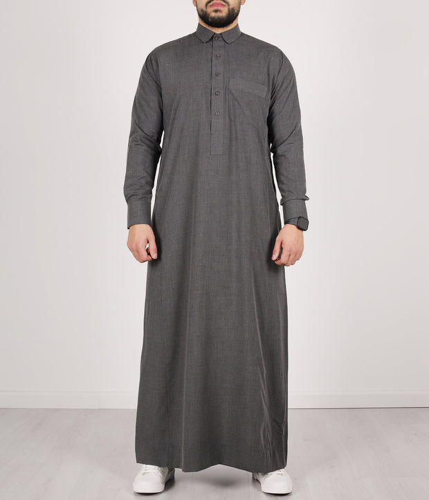 Qamis TR Soft Line by Q4him - Malay Grey