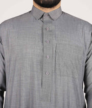 Qamis TR Soft Line by Q4him - Silver Grey