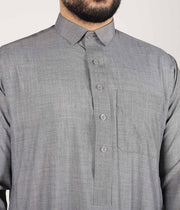 Qamis TR Soft Line by Q4him - Silver Grey