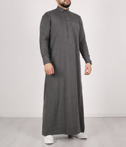 Qamis TR Soft Line by Q4him - Malay Grey