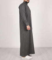 Qamis TR Soft Line by Q4him - Malay Grey