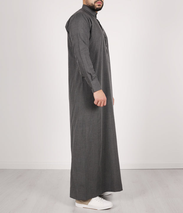 Qamis TR Soft Line by Q4him - Malay Grey