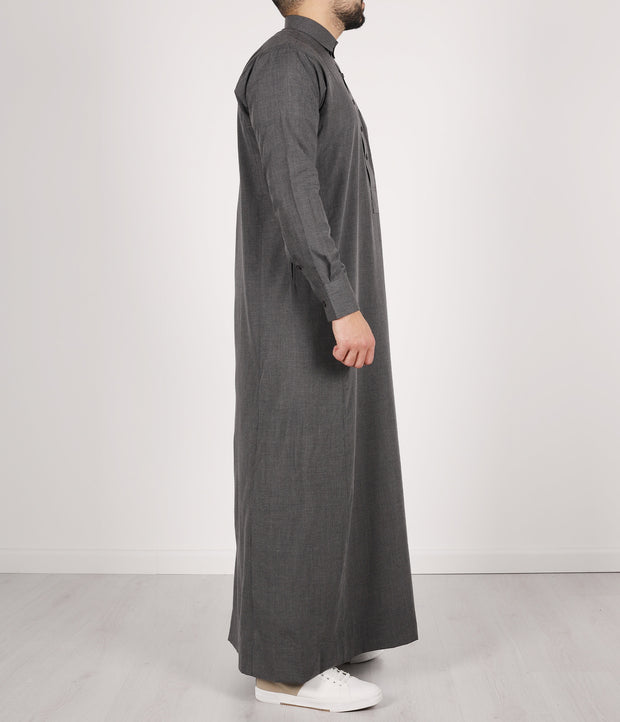 Qamis TR Soft Line by Q4him - Malay Grey