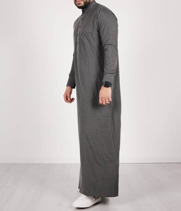 Qamis TR Soft Line by Q4him - Malay Grey