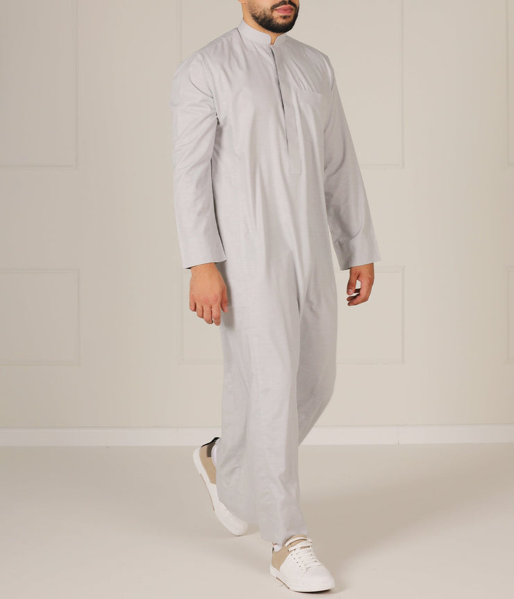 UsW Tailored Saudi Qamees Reda - Soft Grey