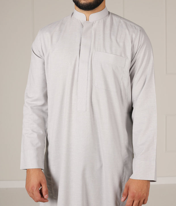 UsW Tailored Saudi Qamees Reda - Soft Grey