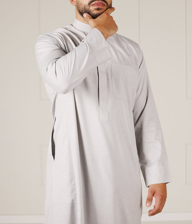 UsW Tailored Saudi Qamees Reda - Soft Grey