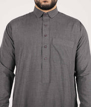 Qamis TR Soft Line by Q4him - Malay Grey