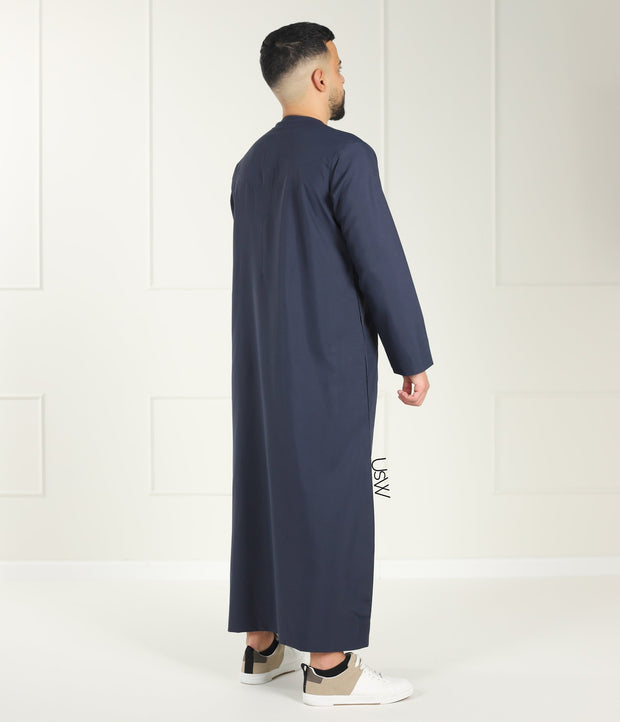 Qamis Arabesque Navy Blue