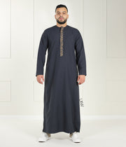 Qamis Arabesque Grey Black