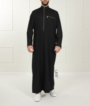 Qamis Embroidery Black