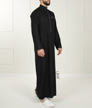 Qamis Embroidery Black