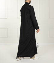 Qamis Embroidery Black