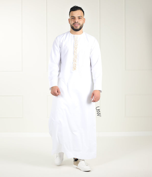 Qamis Arabesque White