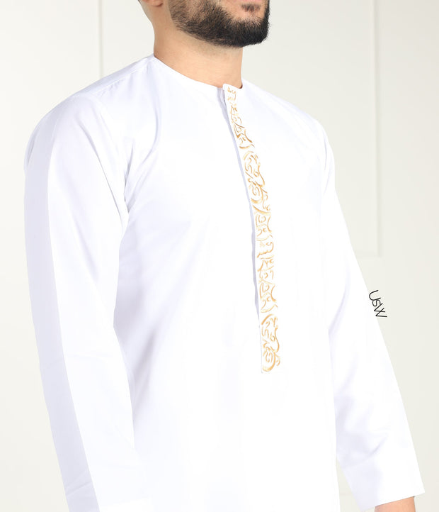 Qamis Arabesque White