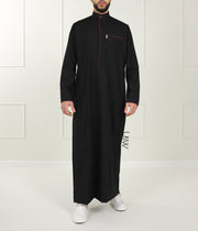 Qamis Embroidery Black