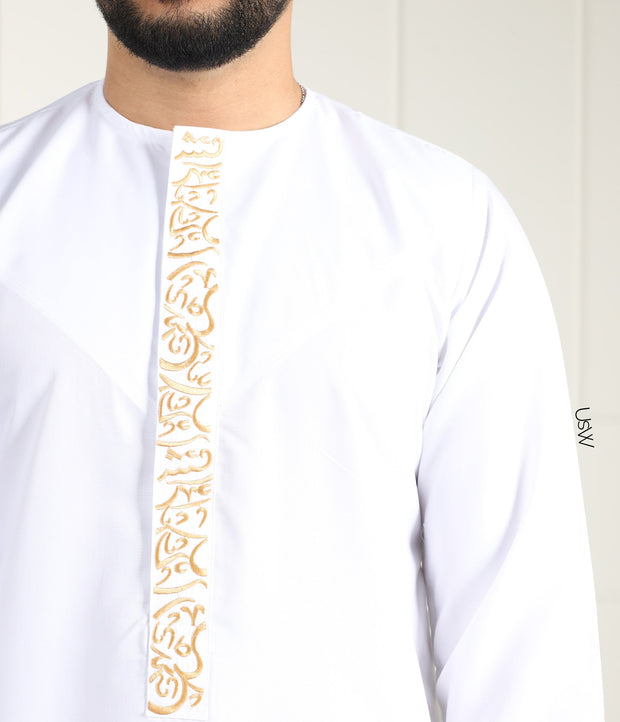 Qamis Arabesque White