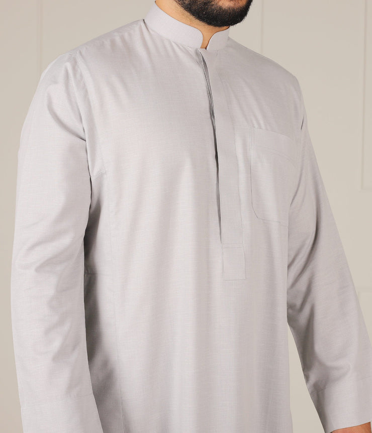 UsW Tailored Saudi Qamis Reda - Soft Grey