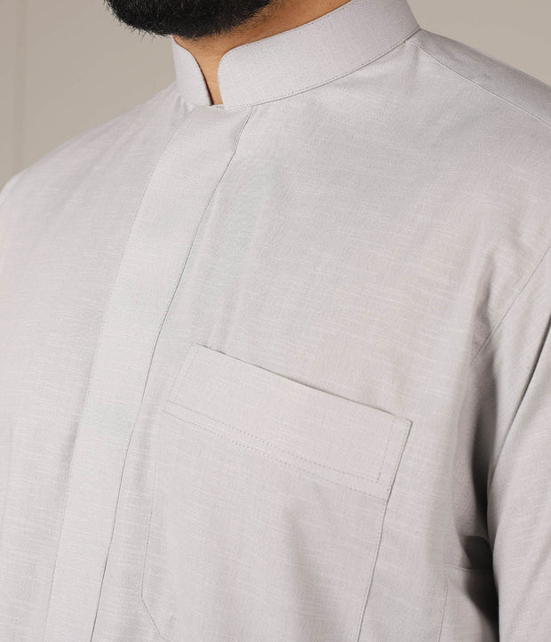 UsW Tailored Saudi Qamis Reda - Soft Grey