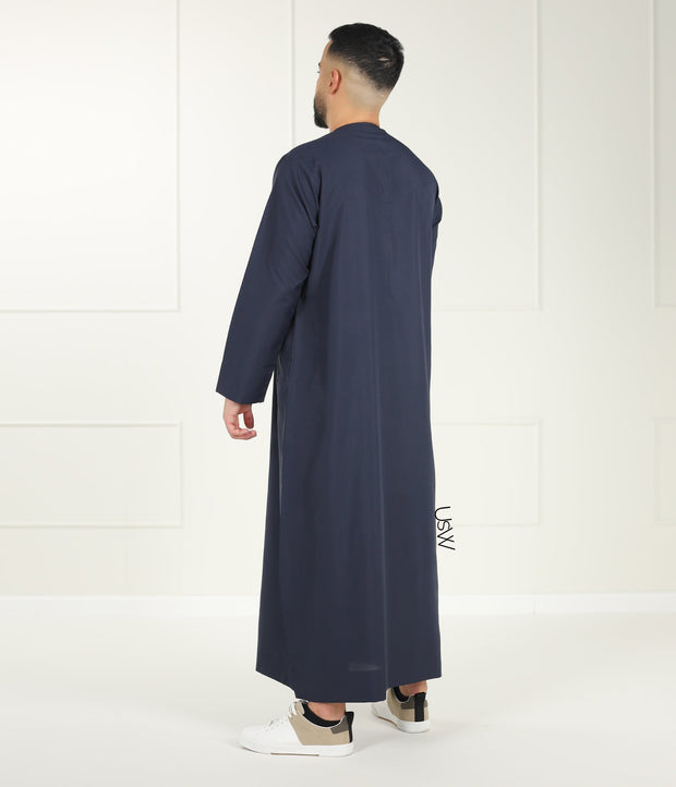 Qamis Arabesque Navy Blue